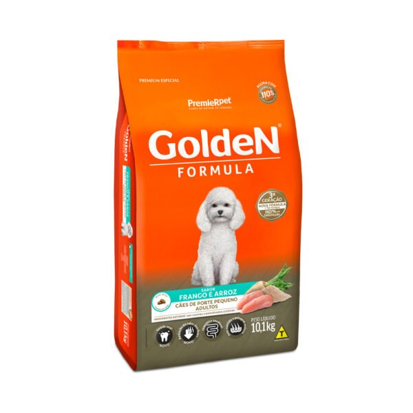 Ração Golden Fórmula Cães Adultos Raças Pequenas Frango e Arroz Mini Bits 10,1kg - Image 2