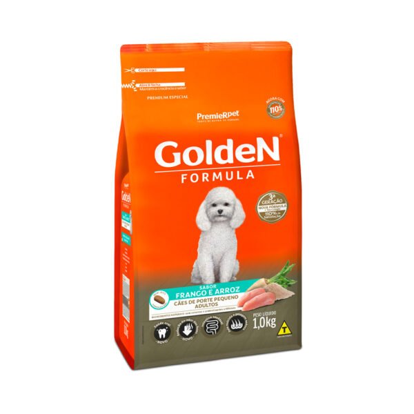 Ração Golden Fórmula Cães Adultos Raças Pequenas Frango e Arroz Mini Bits 1kg - Image 2