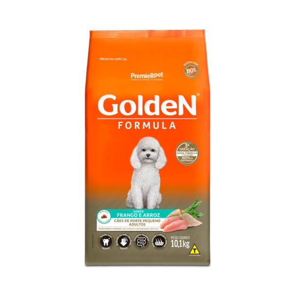 Ração Golden Fórmula Cães Adultos Raças Pequenas Frango e Arroz Mini Bits 10,1kg