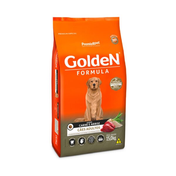 Ração Golden Fórmula para Cães Adultos Sabor Carne e Arroz -  15kg - Image 2
