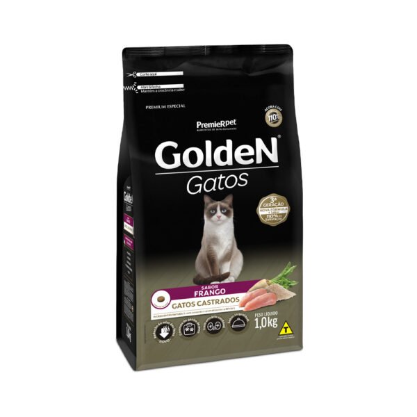 Ração Golden para Gatos Adultos Castrados Sabor Frango -1kg - Image 2