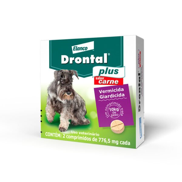 Drontal Plus para Cães de 10 kg Sabor Carne - 2 comprimidos