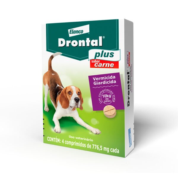 Drontal Plus para Cães de 10 kg Sabor Carne -  4 comprimidos