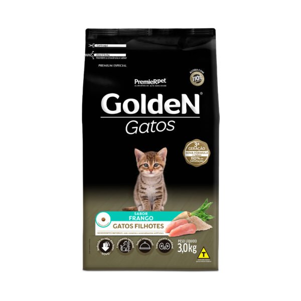 Ração Golden para Gatos Filhotes Sabor Frango - 3kg