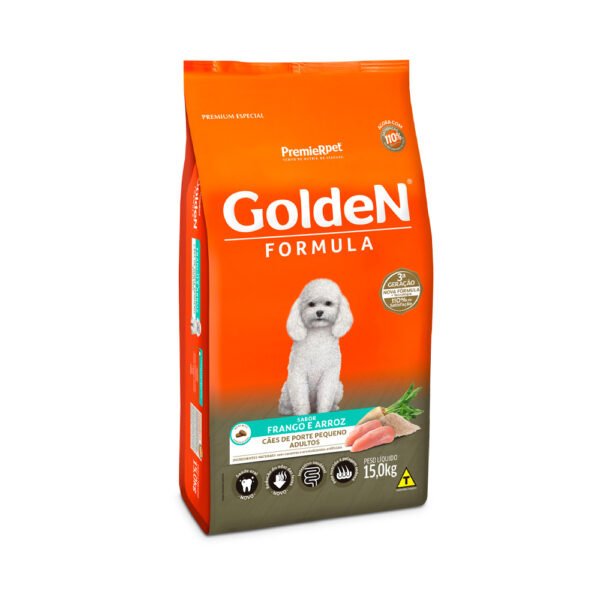 Ração Golden Fórmula Mini Bits para Cães Adultos de Porte Pequeno Sabor Frango e Arroz -  15kg - Image 2
