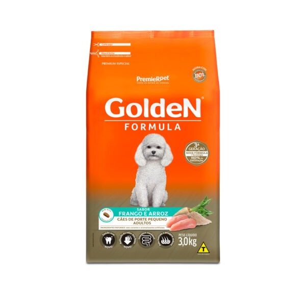 Ração Golden Fórmula Cães Adultos Raças Pequenas Frango e Arroz Mini Bits 3kg