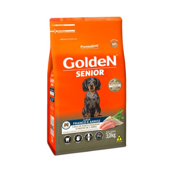 Ração Golden Fórmula Mini Bits para Cães Senior de Porte Pequeno Sabor Frango e Arroz 3kg - Image 3