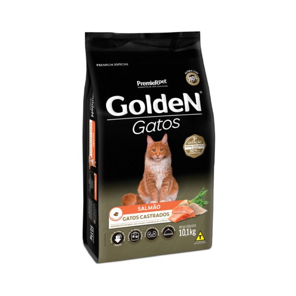 Ração Golden para Gatos Adultos Castrados Sabor Salmão - 10,1kg - Image 2