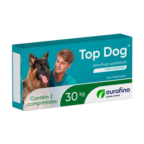 Vermífugo Ourofino Top Dog Para Cães 30kg -  2 comprimidos